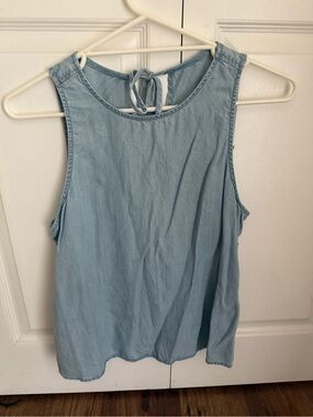 GAP Light Blue Sleeveless Tie-Back Tank